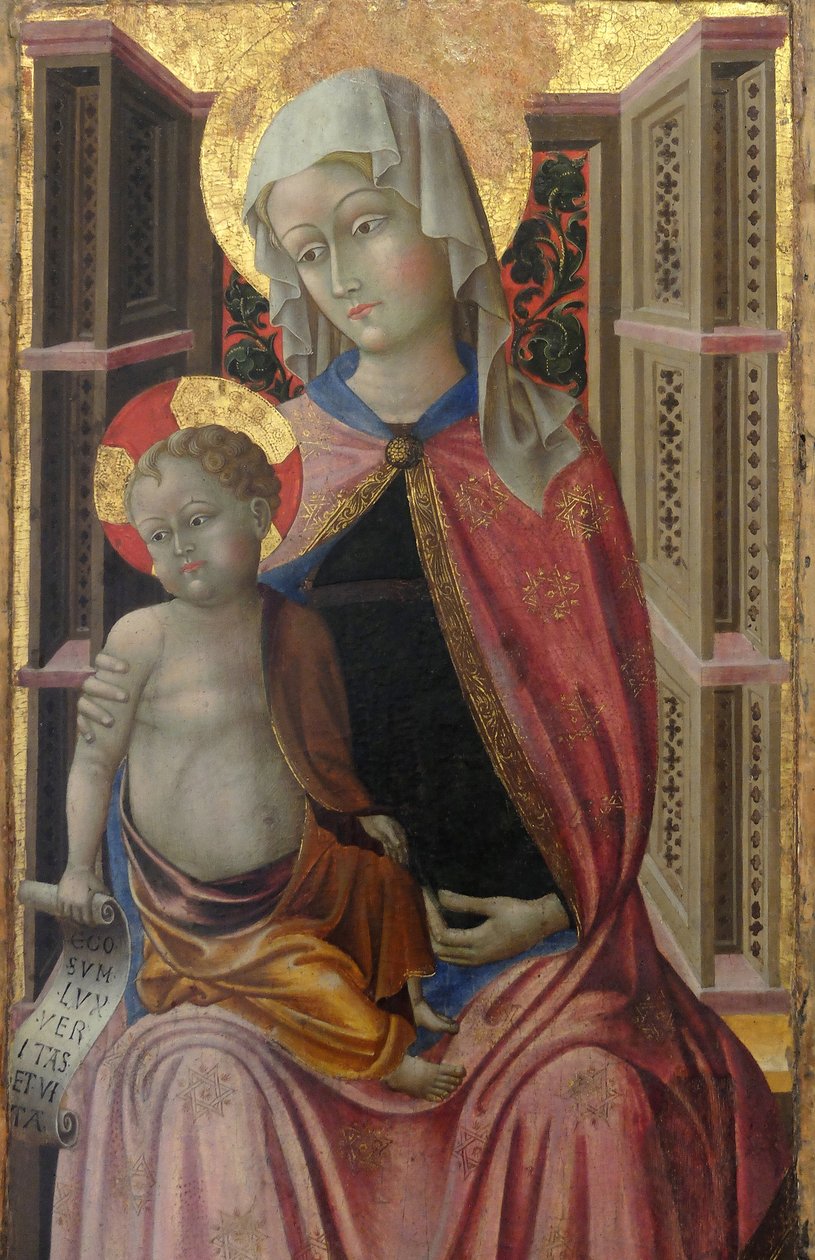 De maagd en het kind, detail (schilderij) door Da Paolo Visso