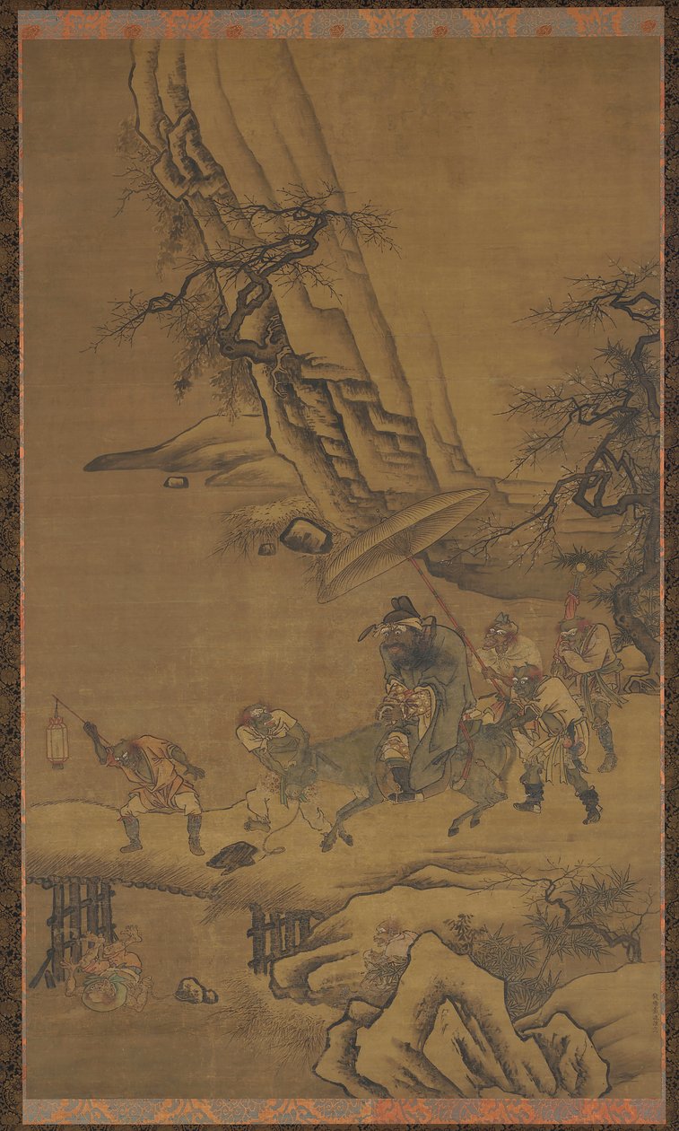 Zhong Kui en Demonen die een Brug Oversteken, 15e eeuw door Dai Jin