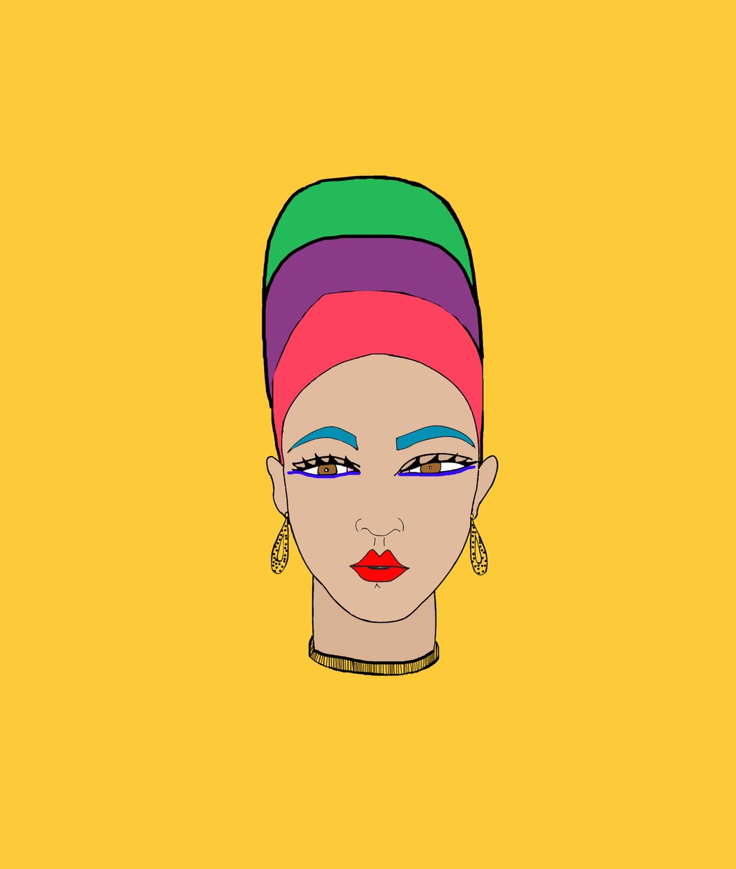 Meisje met hoofddoek (Pen  Photoshop) door Daisy de Villeneuve