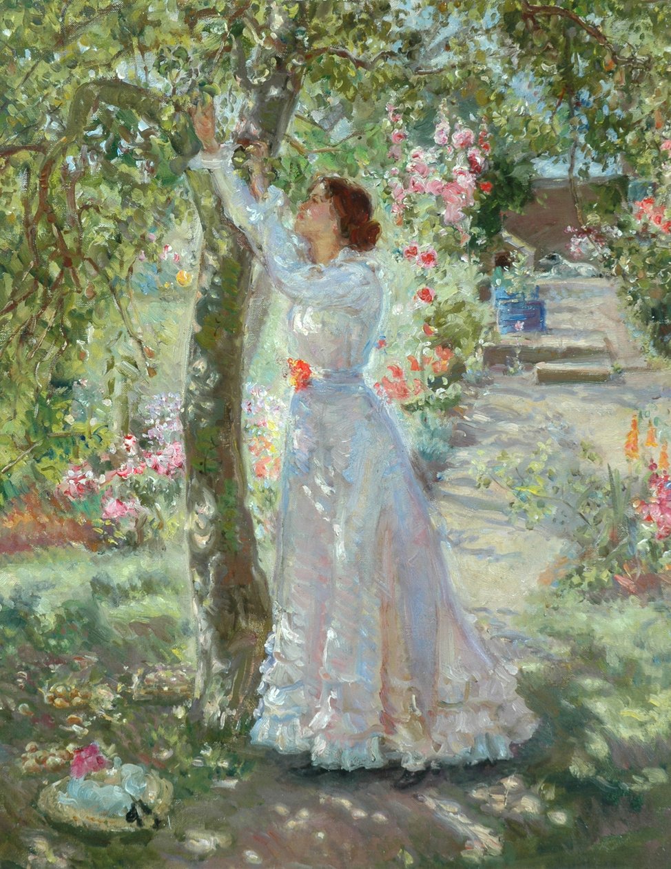 De tuin, ca. 1899 (olieverf op doek) door Dame Ethel Walker