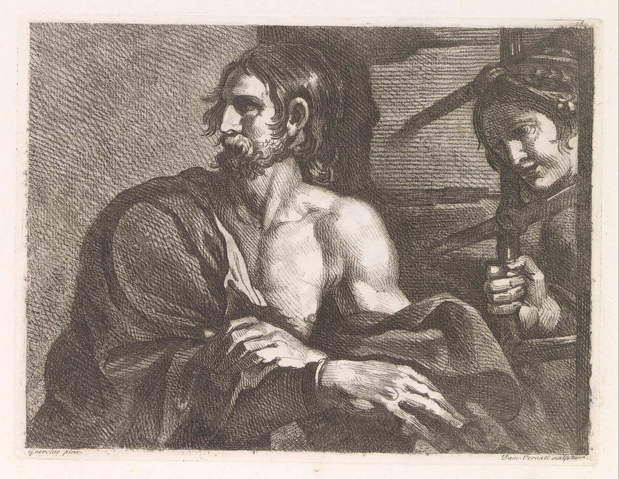 Johannes de Doper in de gevangenis bezocht door Salome door Damiano Pernati