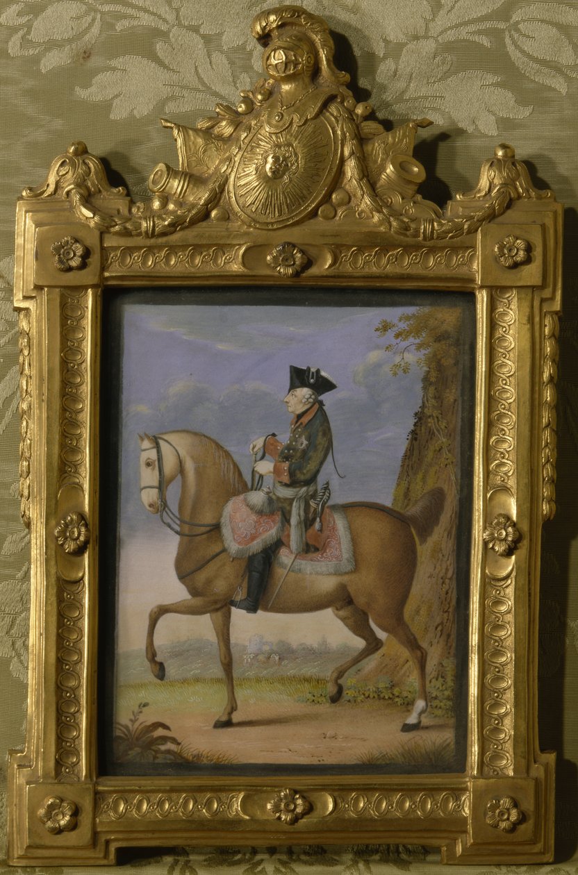 Frederik II te paard door Daniel Nikolaus Chodowiecki