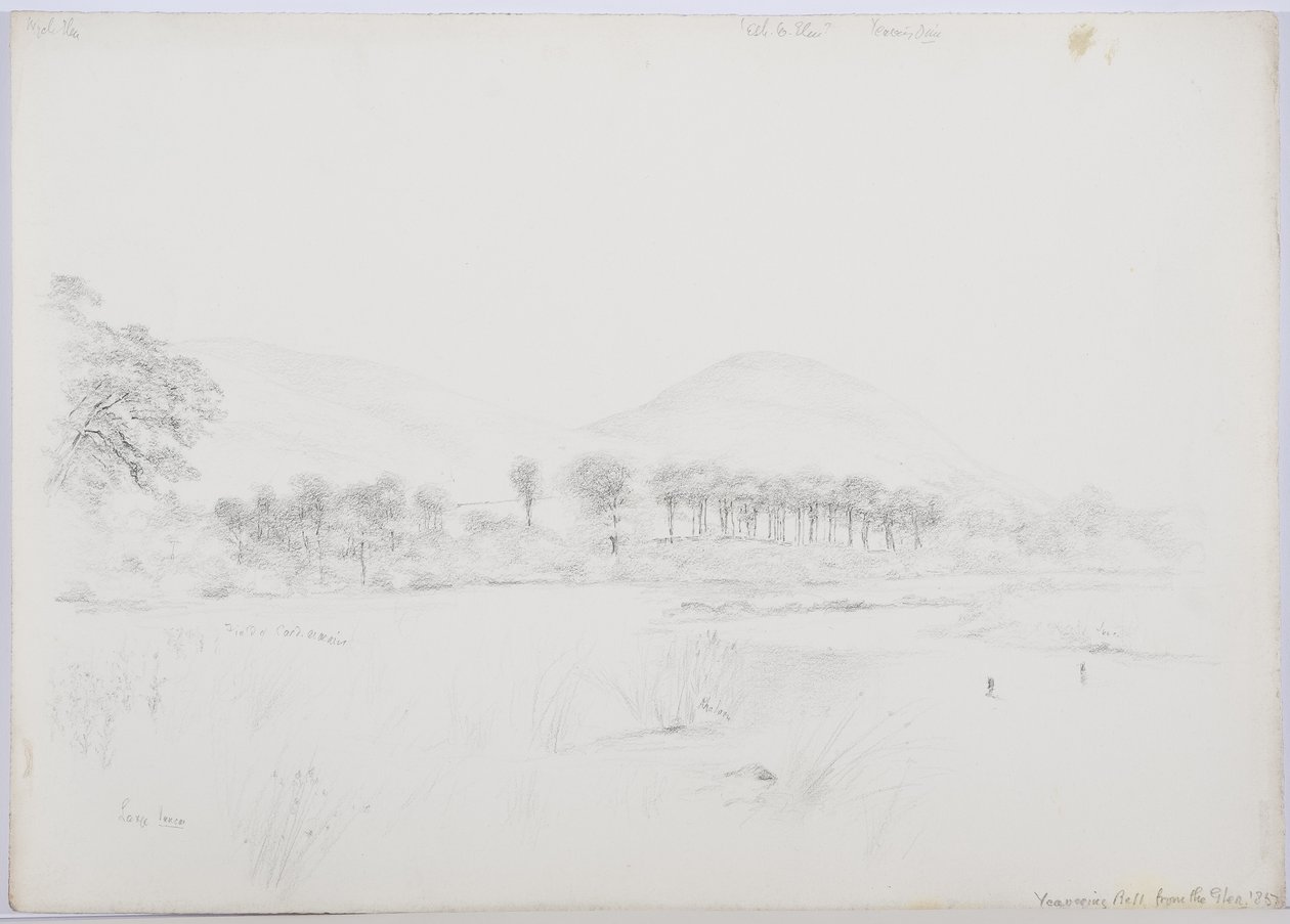 Yeavering Bell vanuit de Glen, 1867 door Daniel Oliver