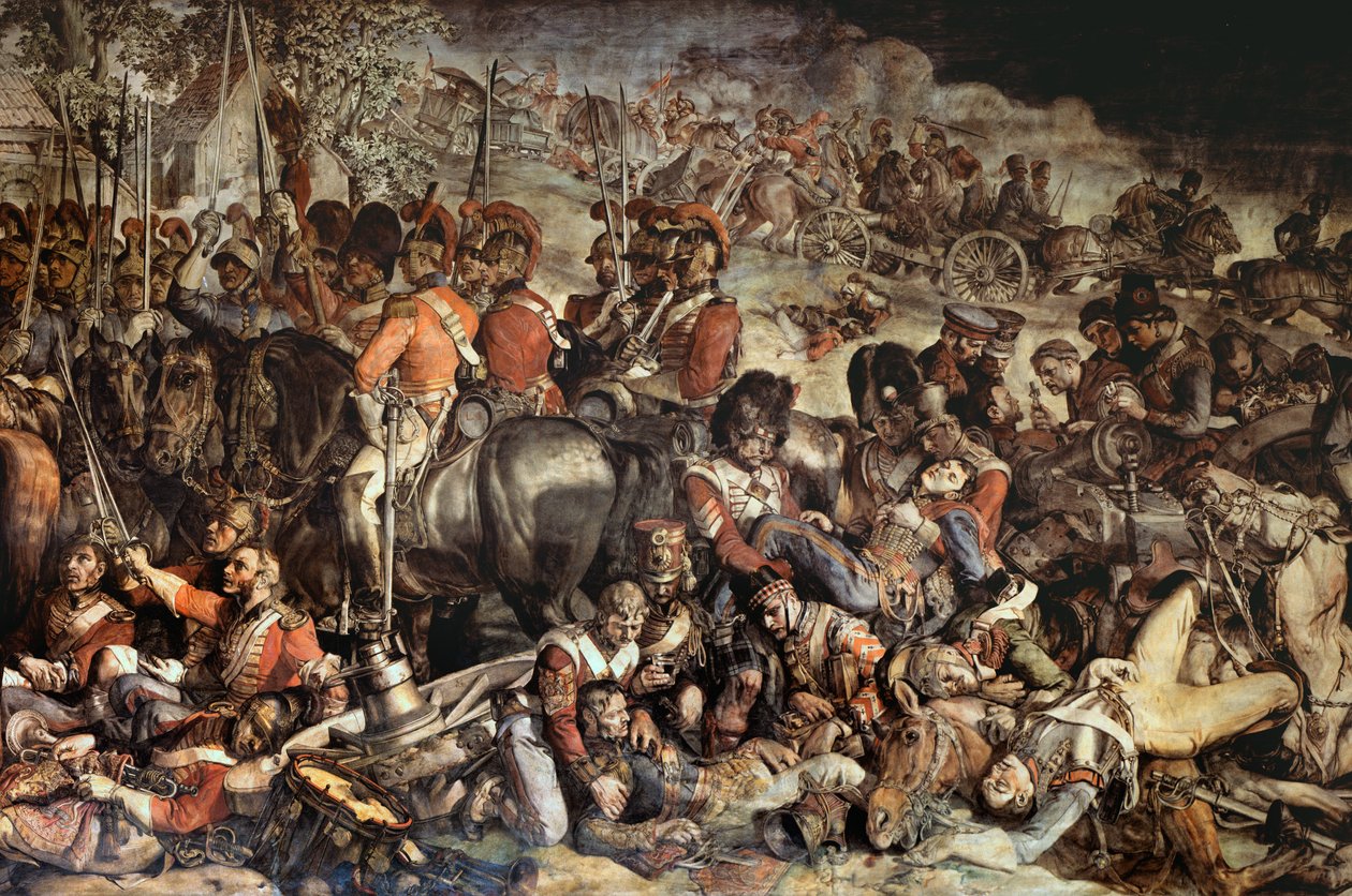 De ontmoeting van Wellington en Blucher na Waterloo (detail) door Daniel Maclise
