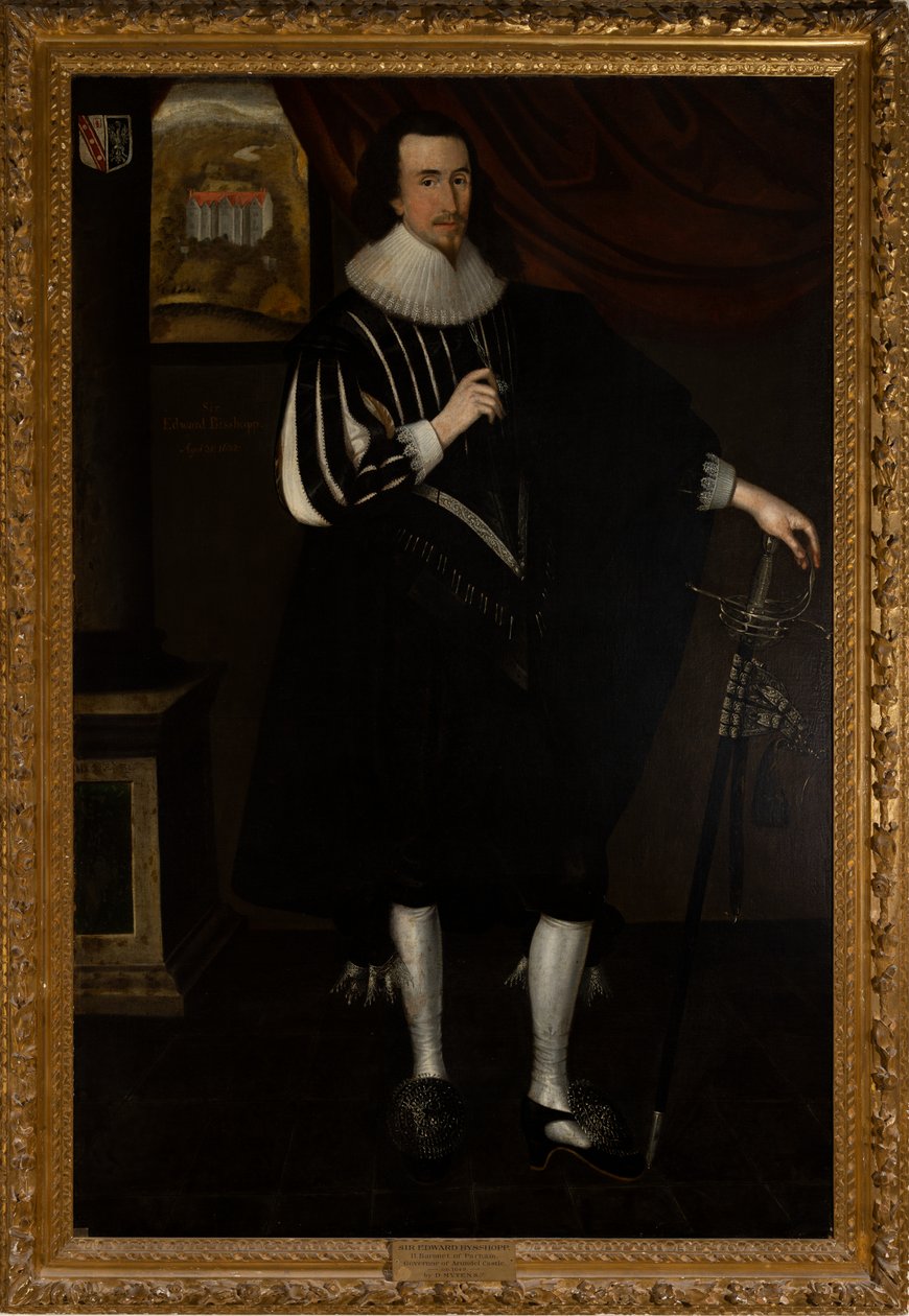 Sir Edward Bisshopp Kt, 2e Bt. Van Parham (1602-1649) door Daniel (circle of) Mytens