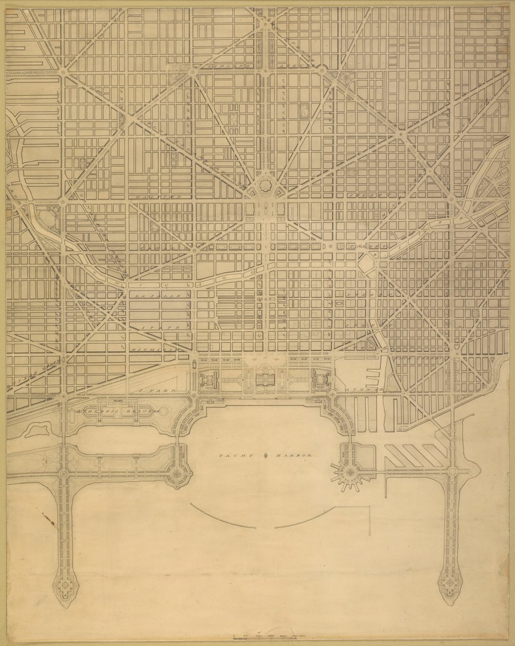 Plan van Chicago, 1909: Chicago. Plan van het complete systeem van straten door Daniel Burnham