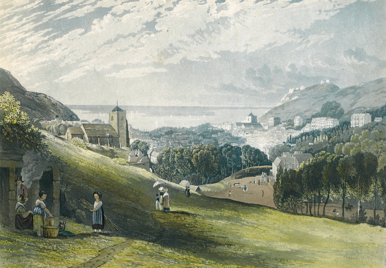 Hastings vanaf de London Road door Daniel Havell