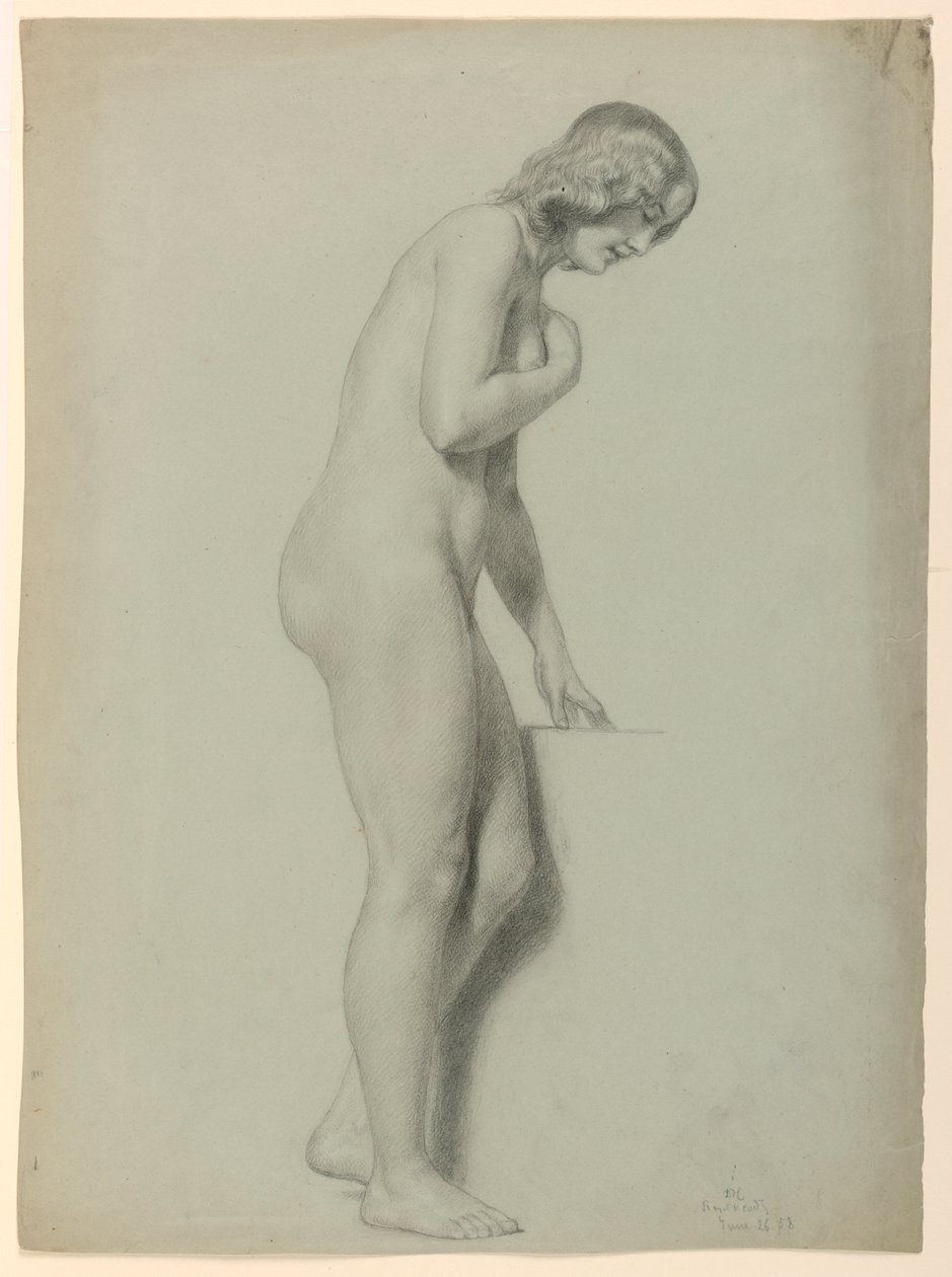 Tekening, vrouwelijk naakt, 1858 door Daniel Huntington