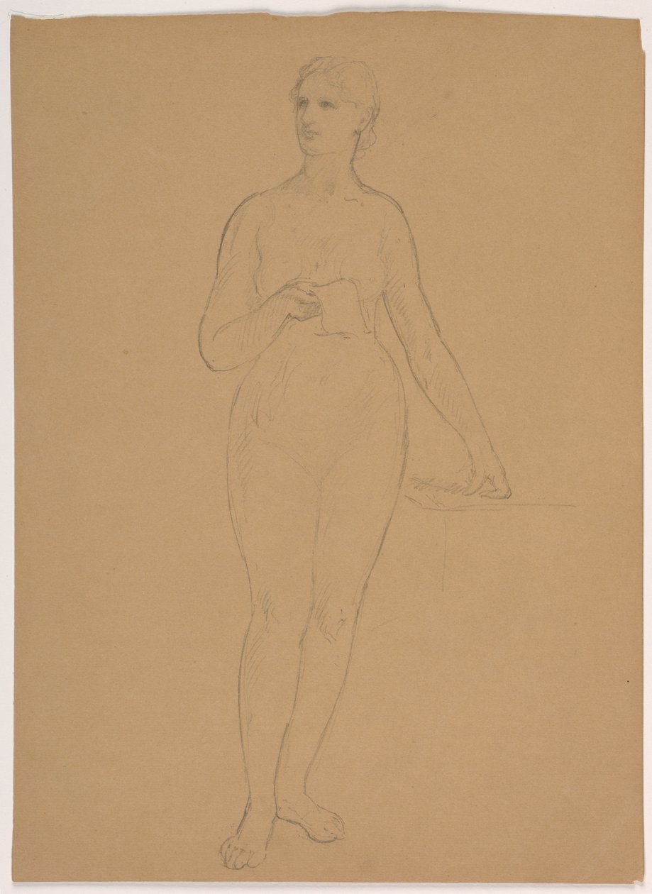 Tekening, staand vrouwelijk naakt, 1850-60 door Daniel Huntington