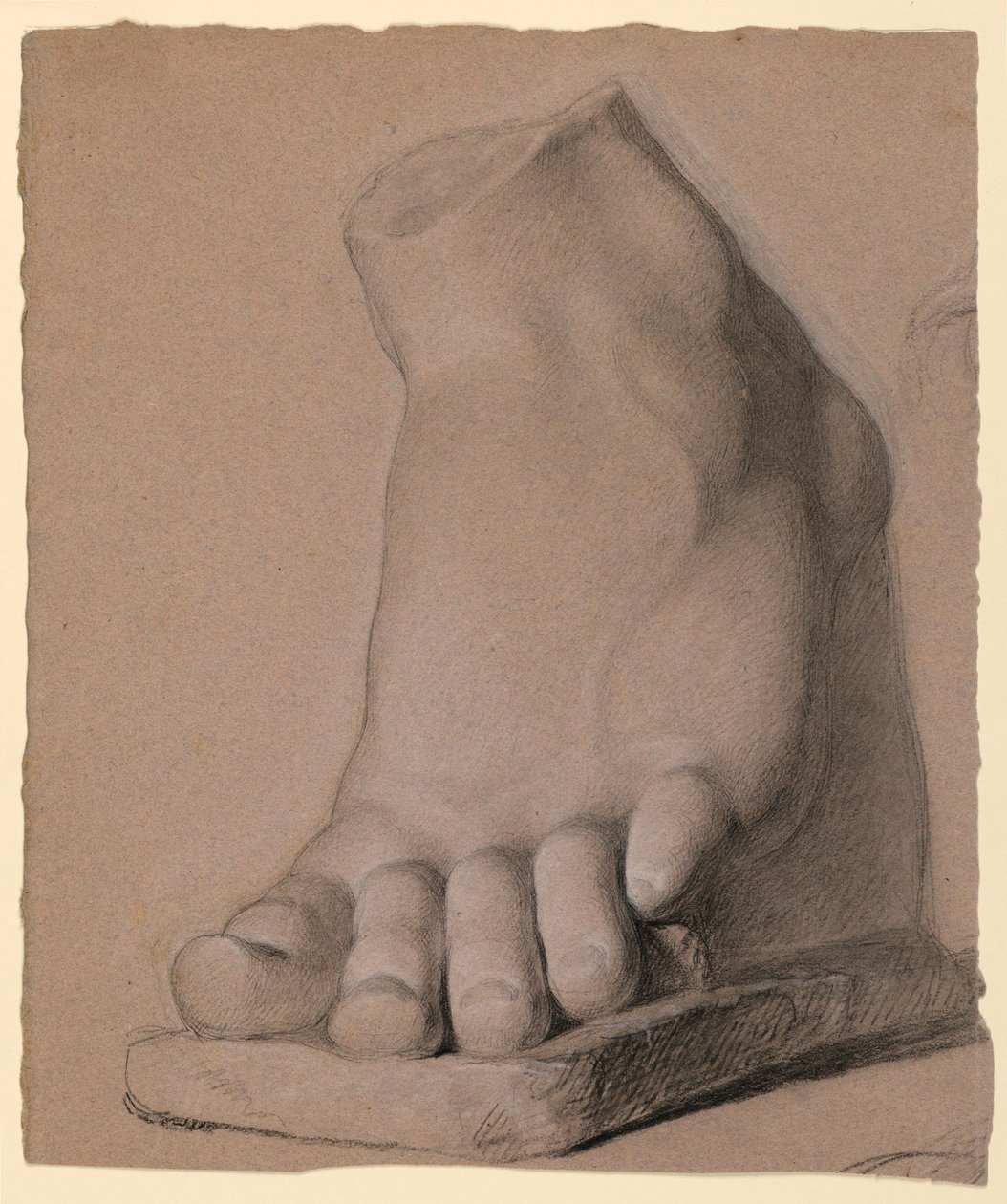 Tekening, Linkervoet uit gips, 1840 door Daniel Huntington