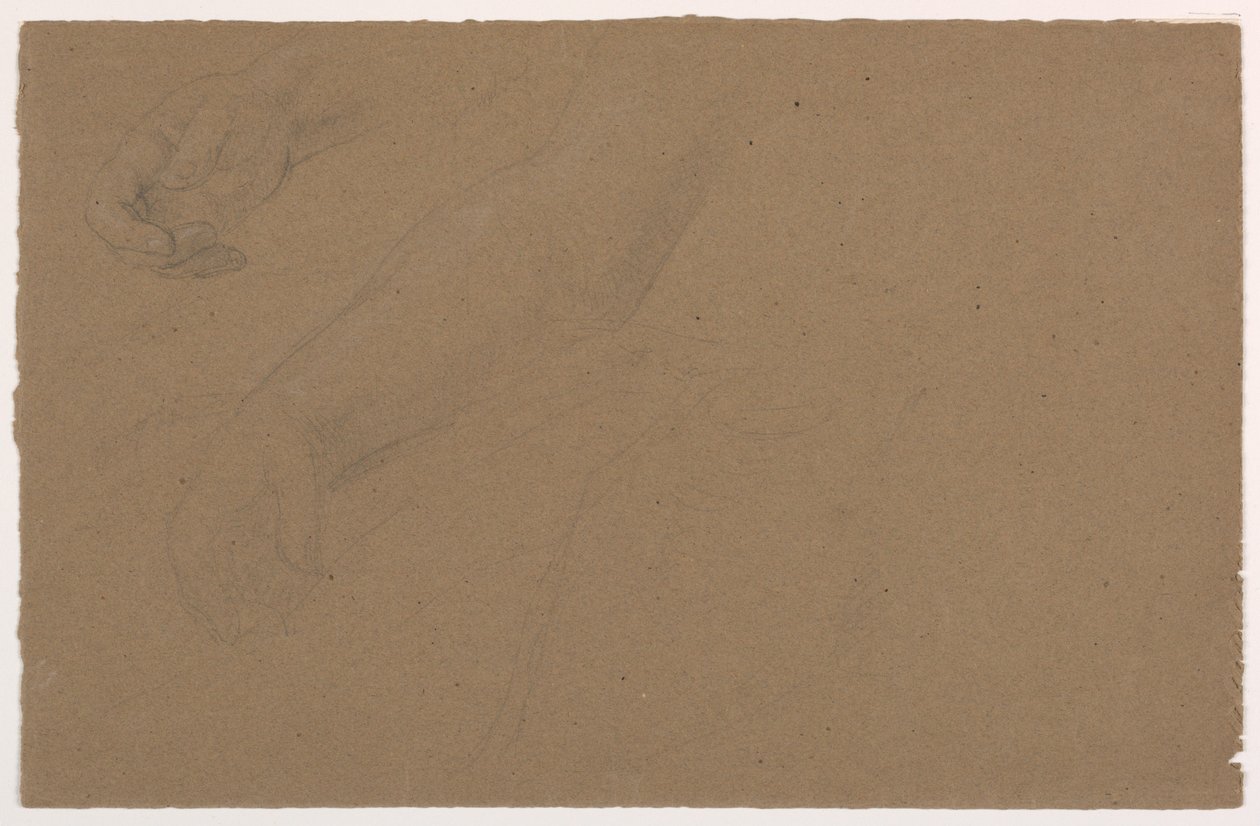 Tekening, rechterhandstudies, 1850-60 door Daniel Huntington