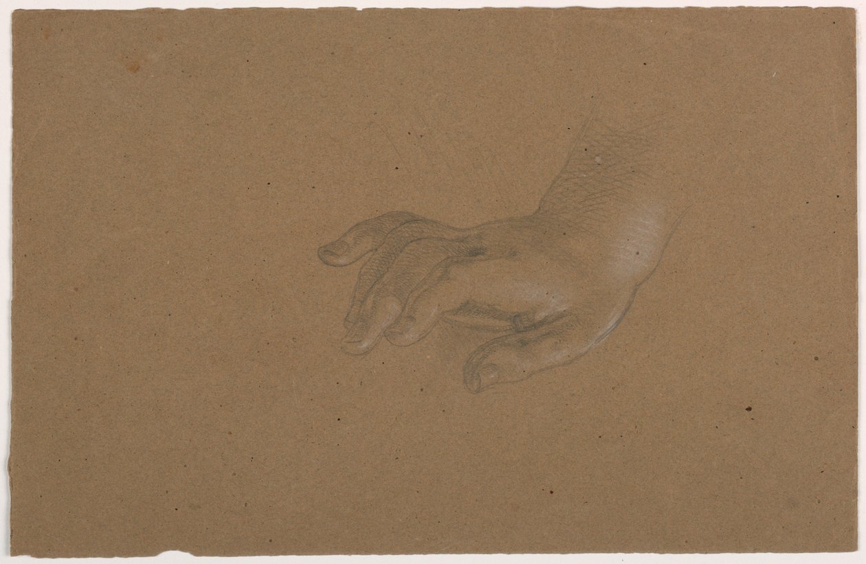 Tekening, Rechterhandstudie, 1850-60 door Daniel Huntington