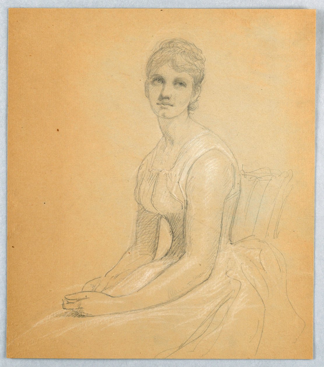 Tekening, Schets voor portret van een vrouw, 1881 door Daniel Huntington