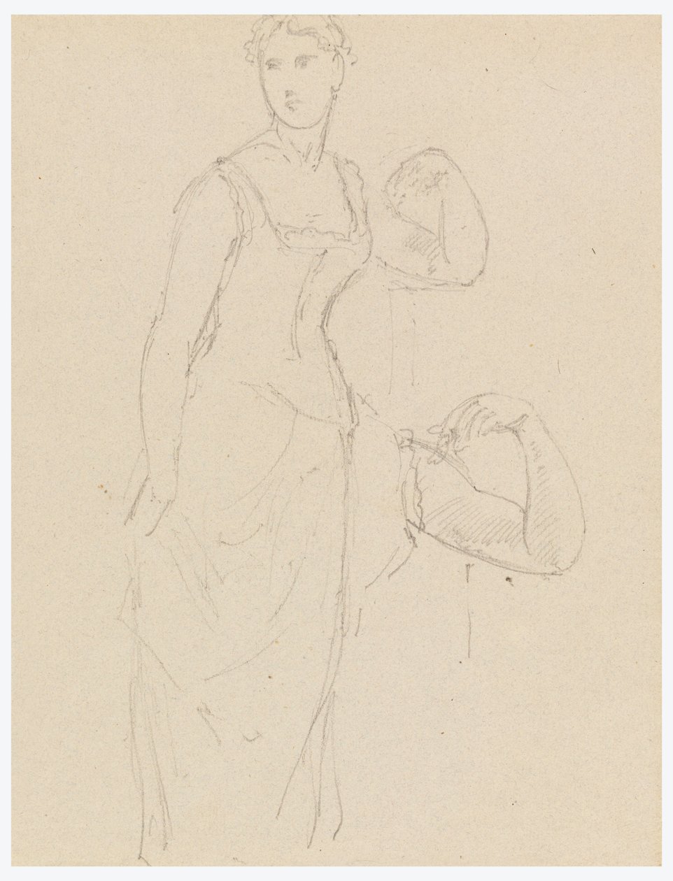 Tekening, Schets voor een portret van Bella Worsham, 1878 door Daniel Huntington