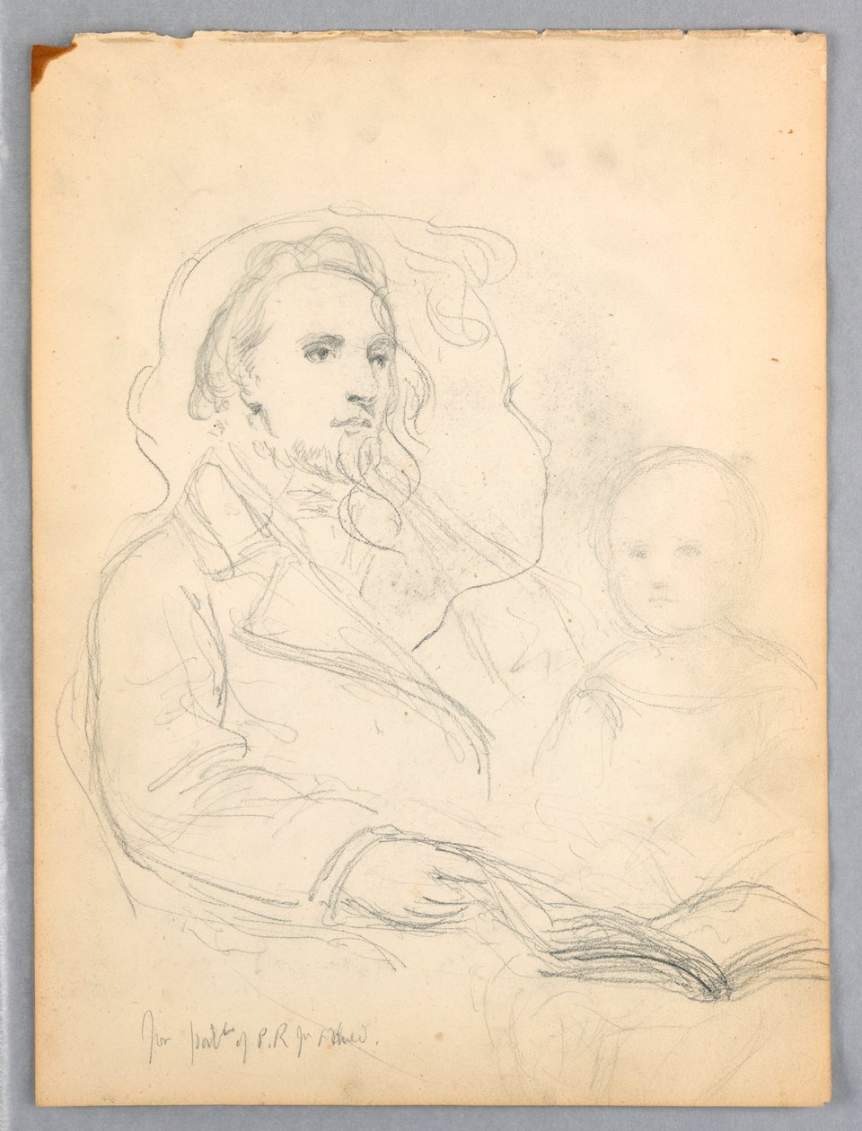 Tekening, Schetsen voor "Les van Liefde" en portret van Peter Richards, Jr., 1849 door Daniel Huntington