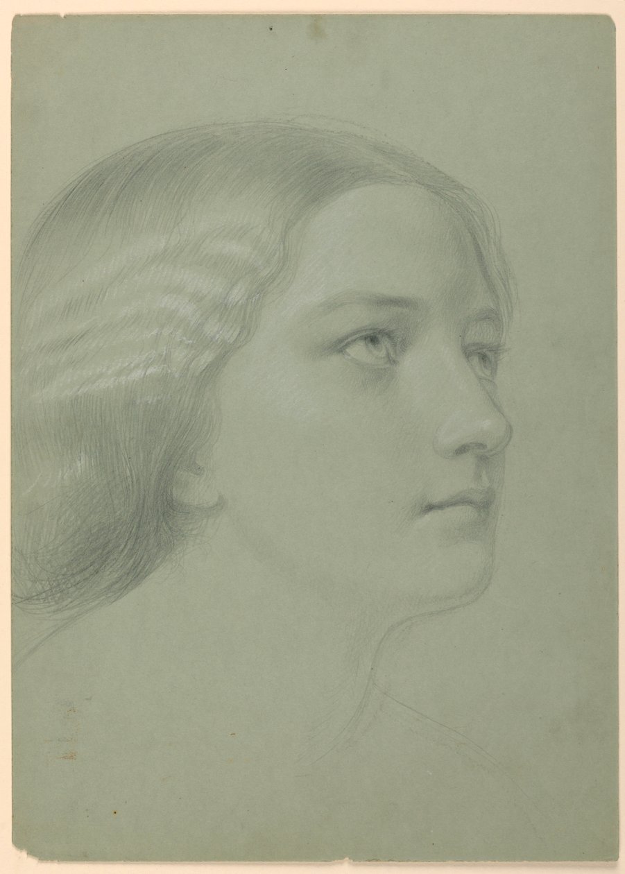 Tekening, Studie voor "Een Magdalena", F, 1852 door Daniel Huntington