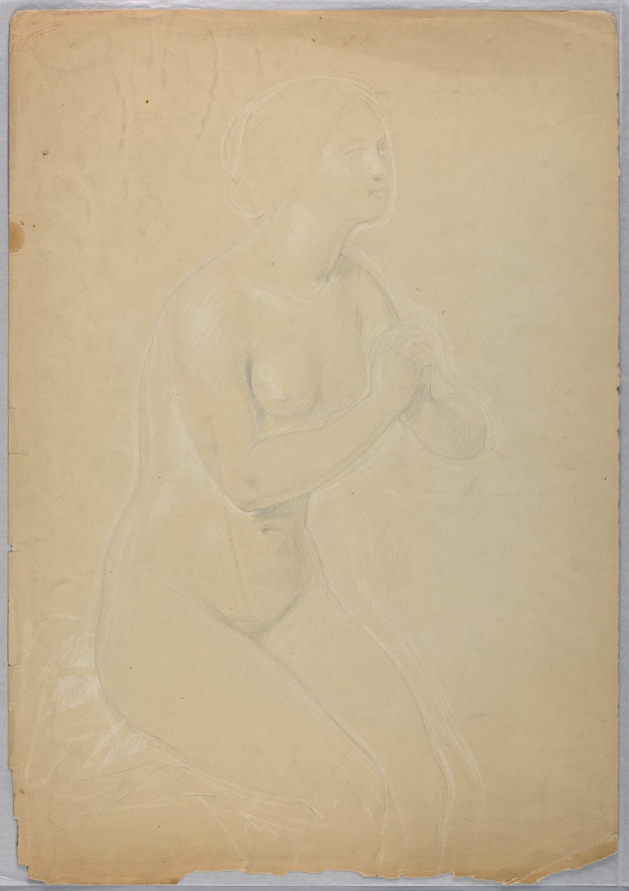Tekening, Studie voor "Een Magdalena", F, 1852 door Daniel Huntington