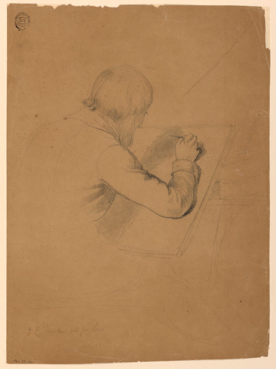 Tekening, Studie voor "Ziekencommunie", 1844-45 door Daniel Huntington