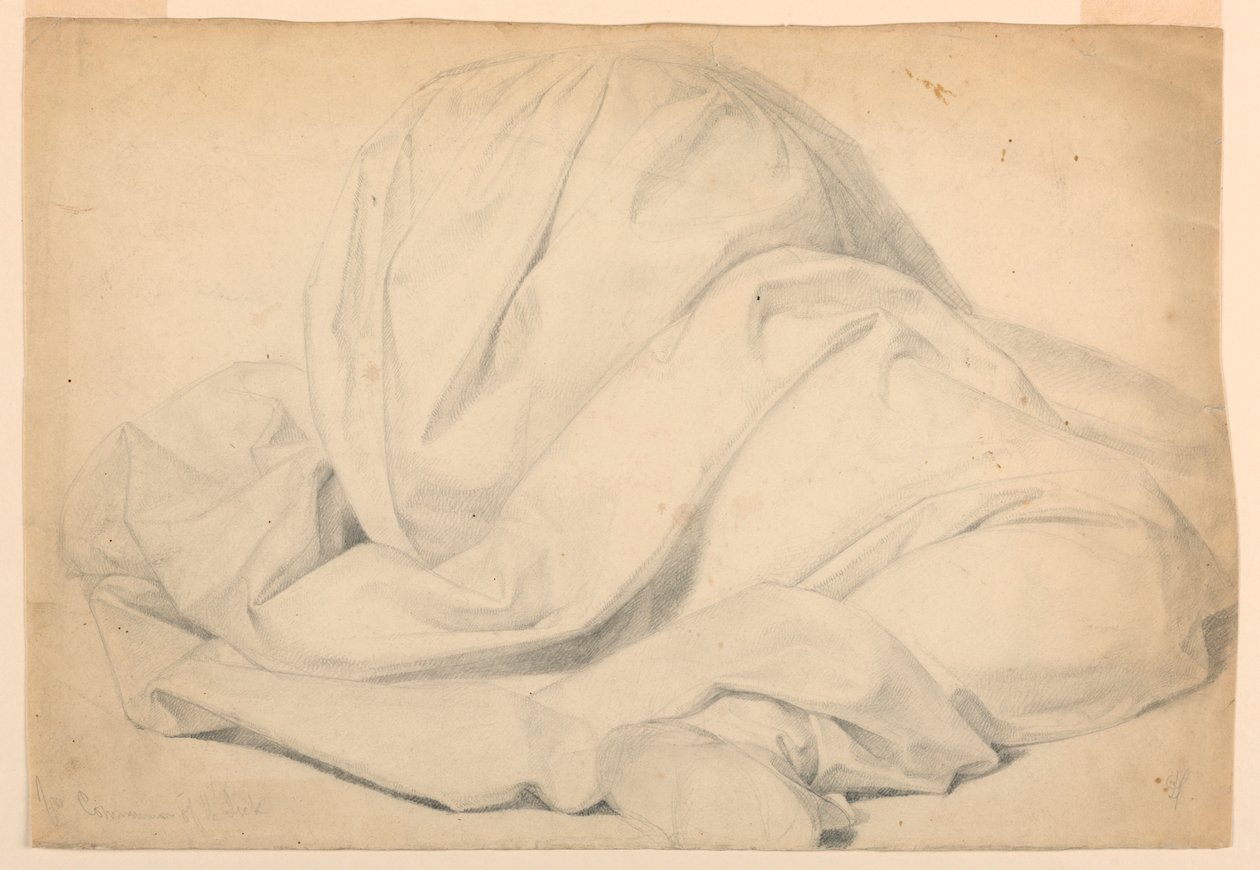 Tekening, Studie voor "Ziekencommunie", 1844-45 door Daniel Huntington