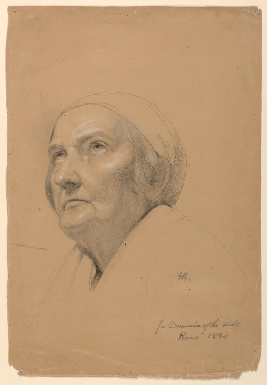 Tekening, Studie voor "Ziekencommunie", 1844 door Daniel Huntington