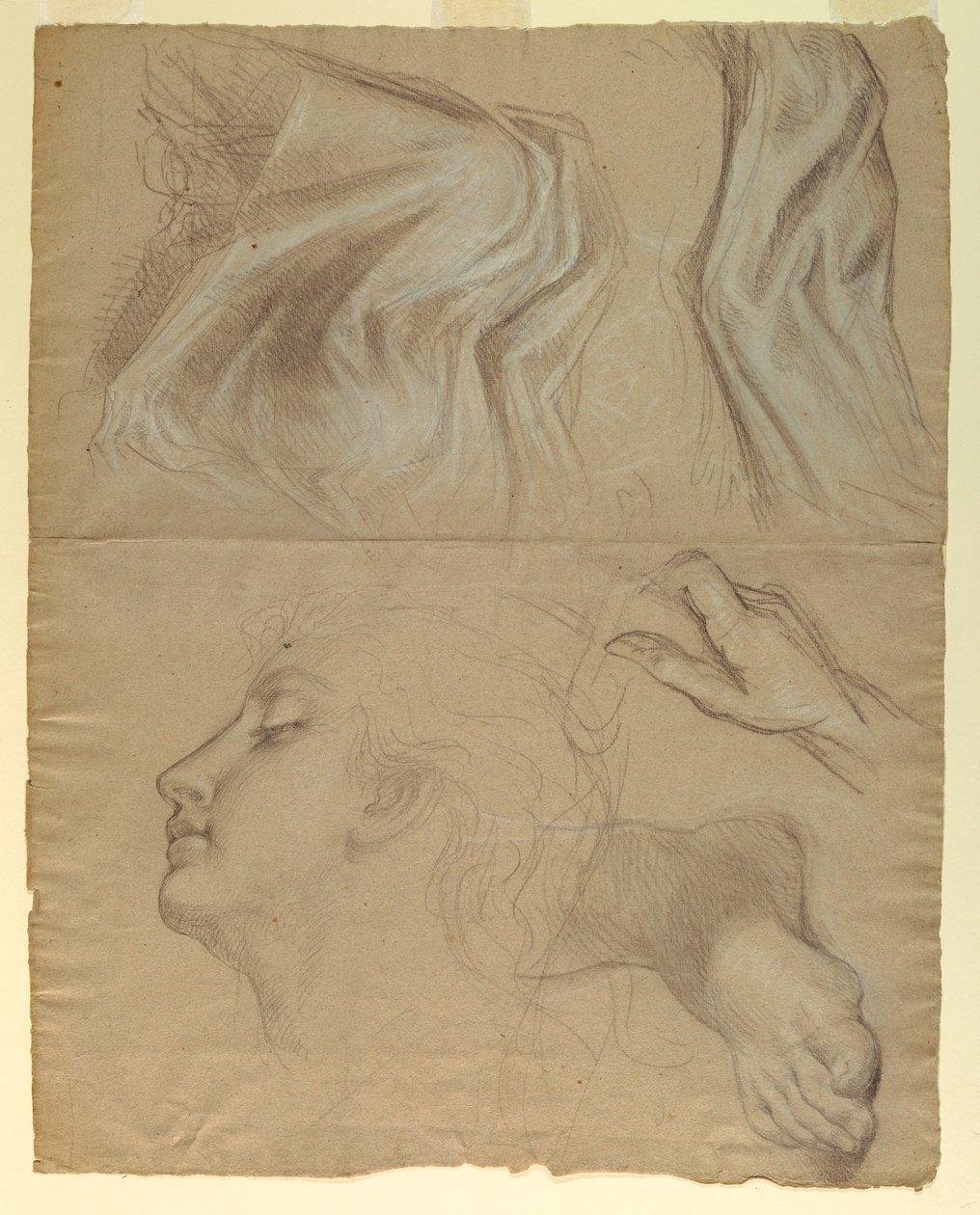 Tekening, Studie voor "Gerechtigheid en Pe, 1878 door Daniel Huntington