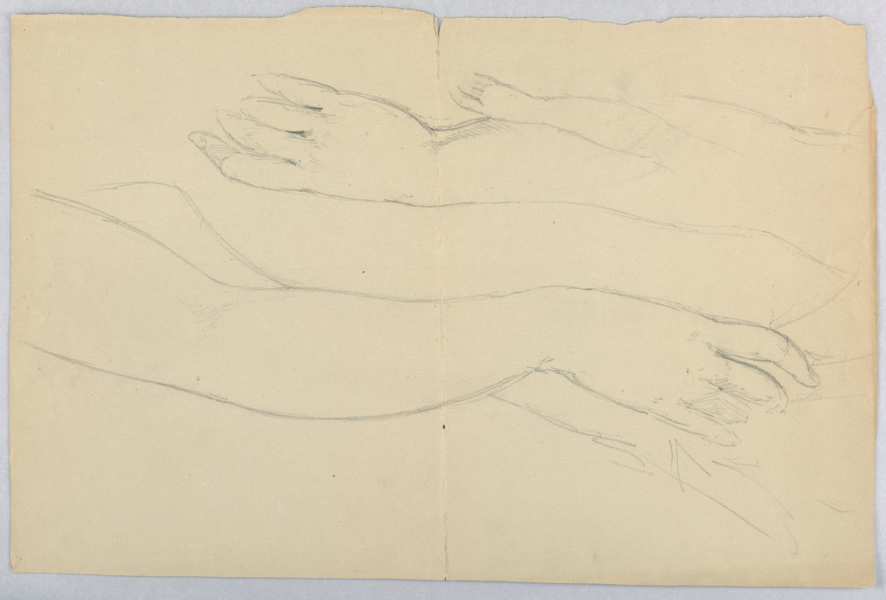 Tekening, Studie voor "Martha wassen, 20 december 1878 door Daniel Huntington
