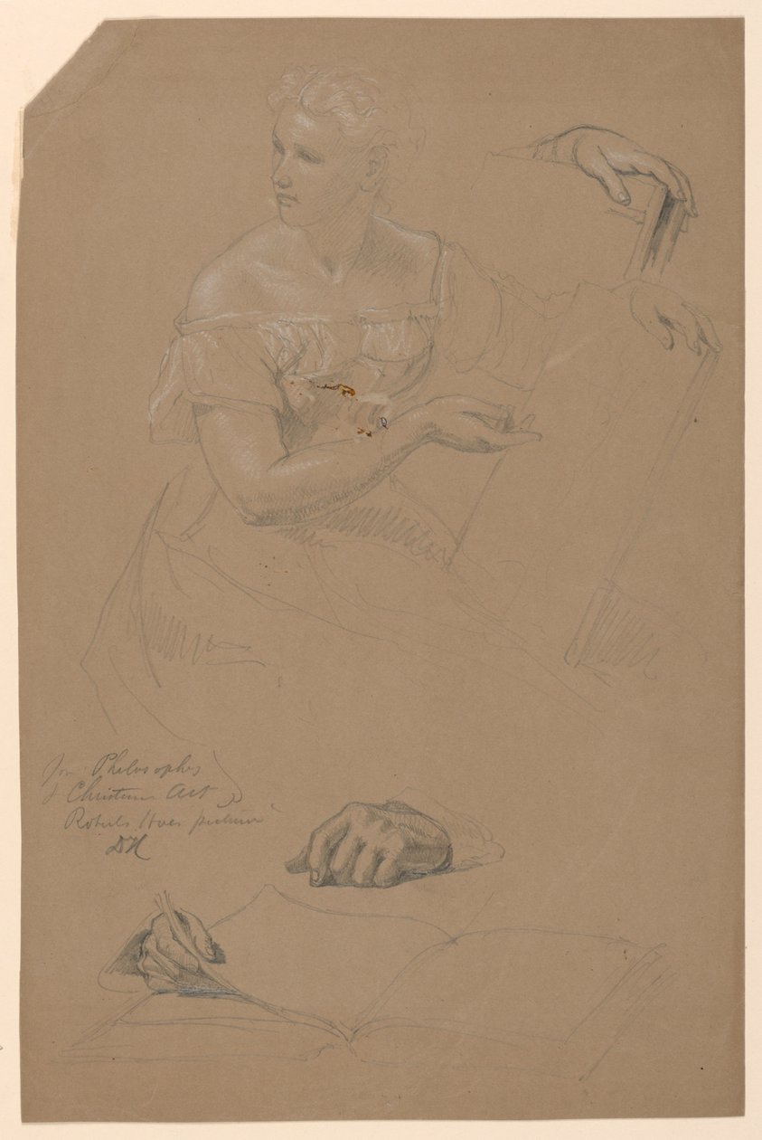 Tekening, Studie voor "Filosofie van christelijke kunst", 1868 door Daniel Huntington