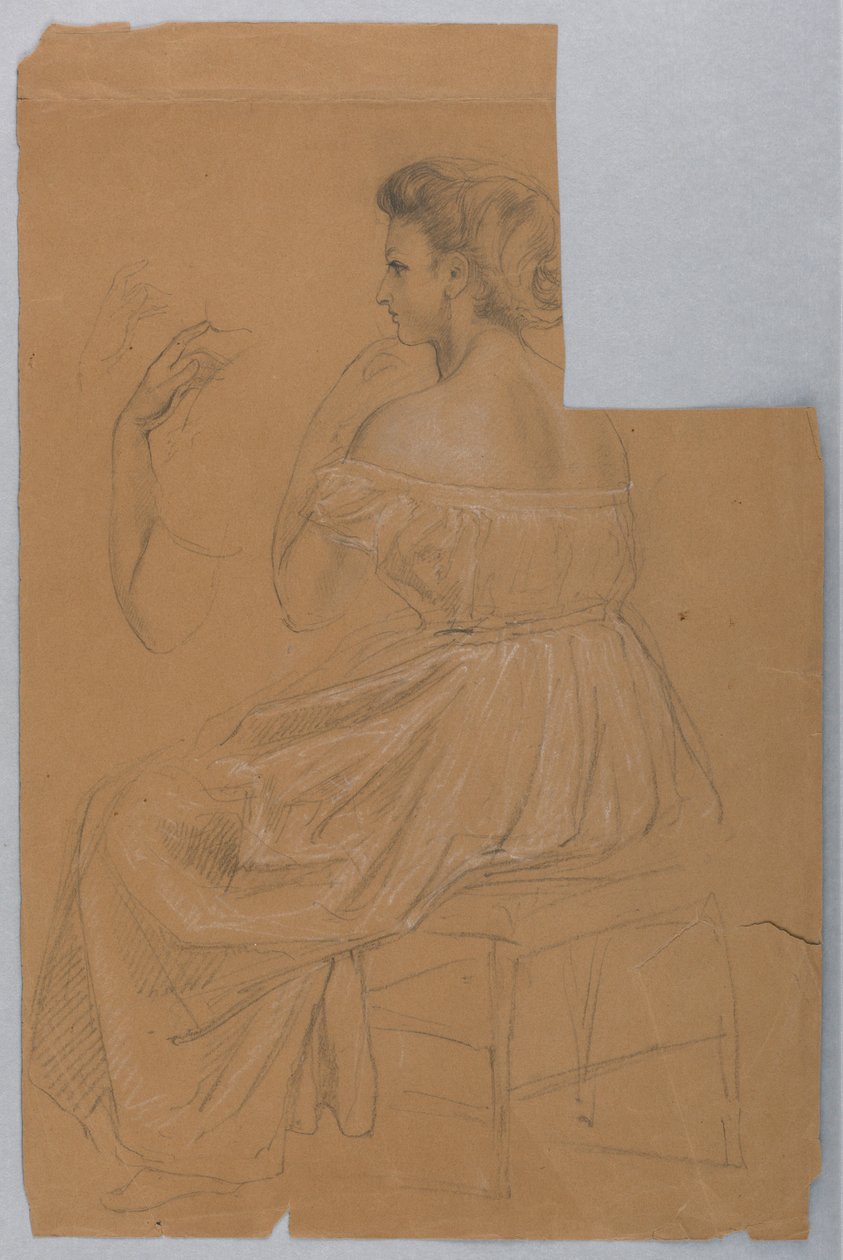 Tekening, Studie voor "Titiaan Tonen, 1872 door Daniel Huntington