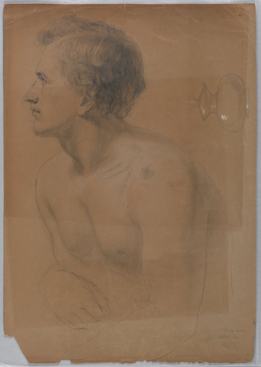 Tekening, Studie voor "Tribuutgeld", juli 1852 door Daniel Huntington