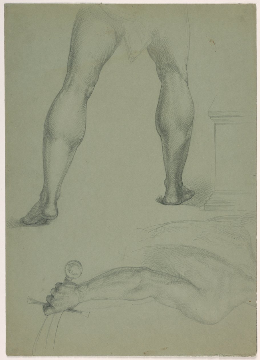 Tekening, Twee anatomische studies, ca. 1850 door Daniel Huntington