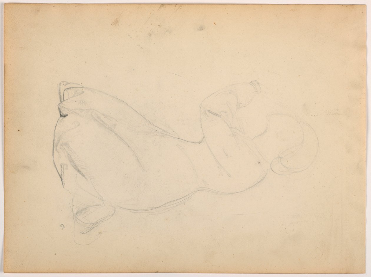 Tekening, Knielende vrouw, ca. 1852 door Daniel Huntington