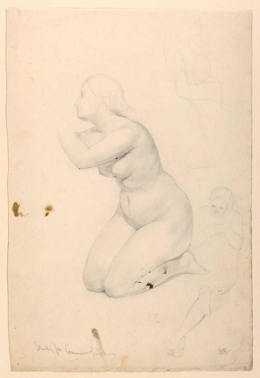 Figurenstudie voor "Communie van de zieken" door Daniel Huntington
