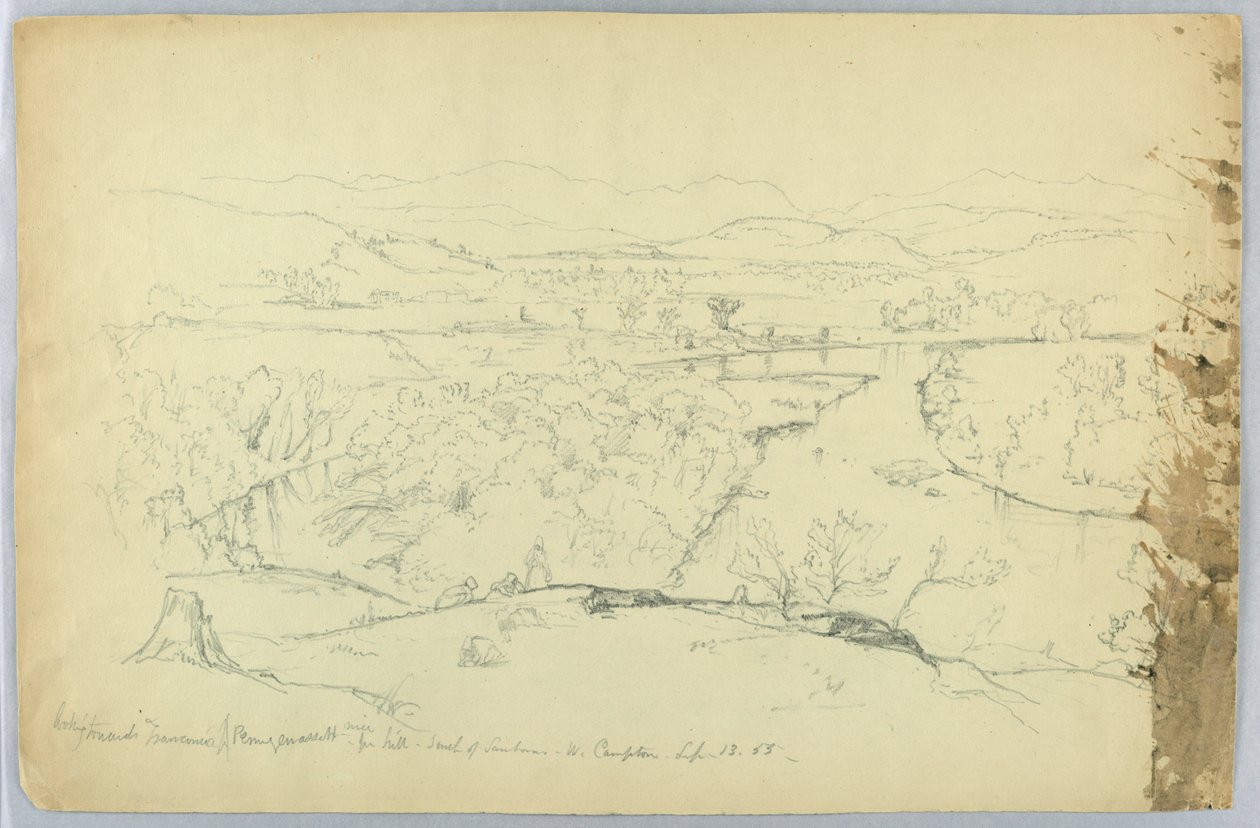 Uitzicht op Franconia & Pemigewasset Rivier vanaf Heuvel ten Zuiden van Sanborn - W. Campton door Daniel Huntington
