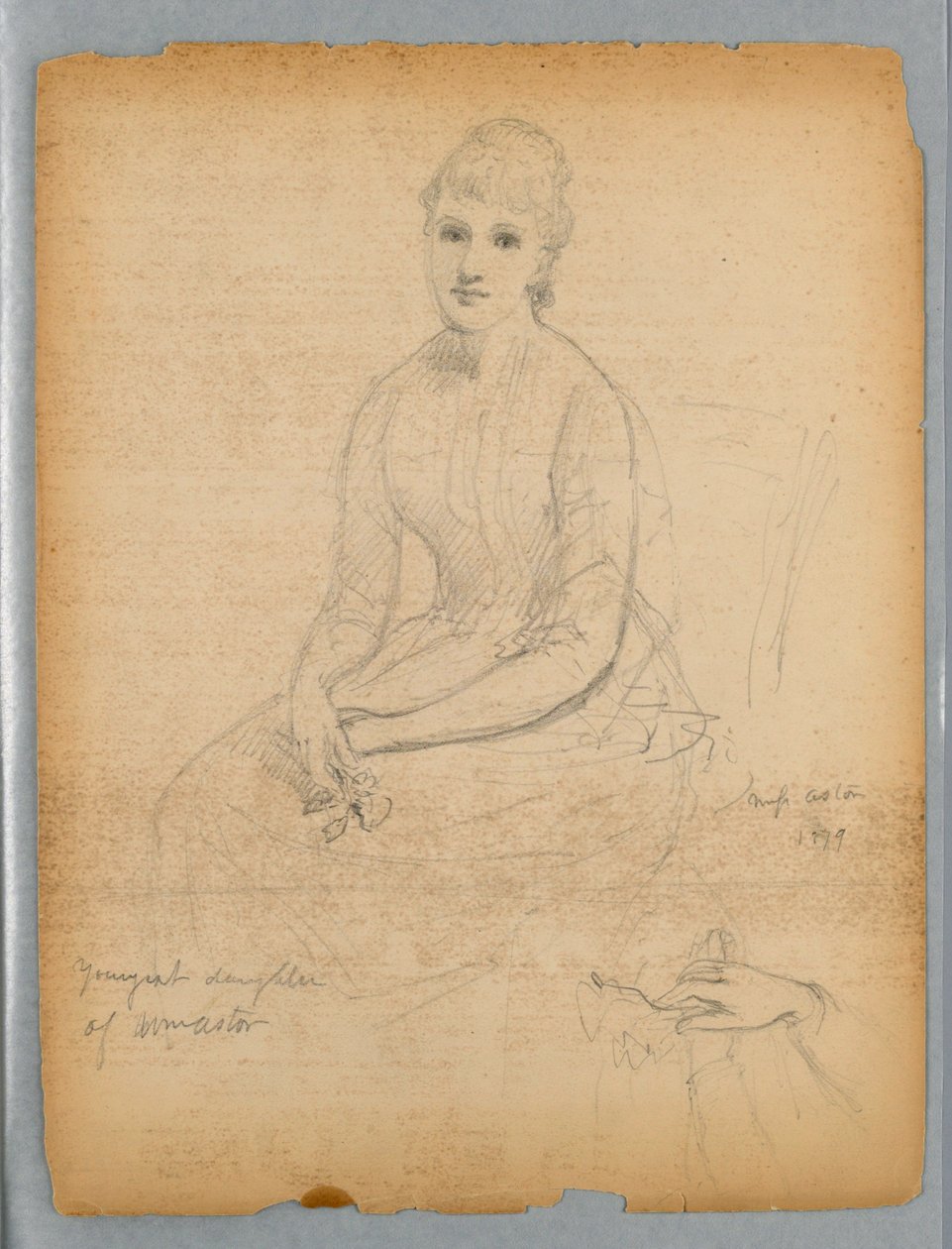 Schets voor portret van de jongste dochter van William Astor door Daniel Huntington