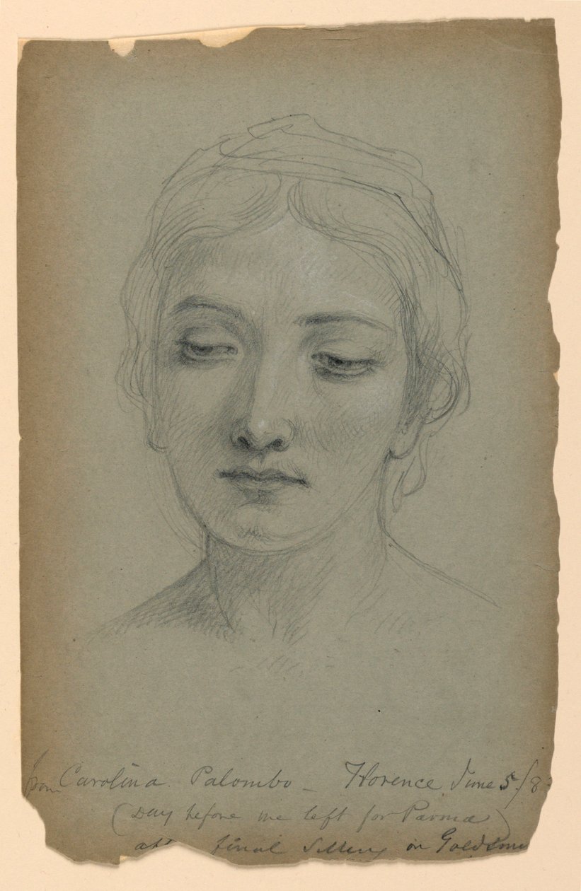 Schets van Carolina Palombo, Studie voor "De Dochter van de Goudsmid" door Daniel Huntington