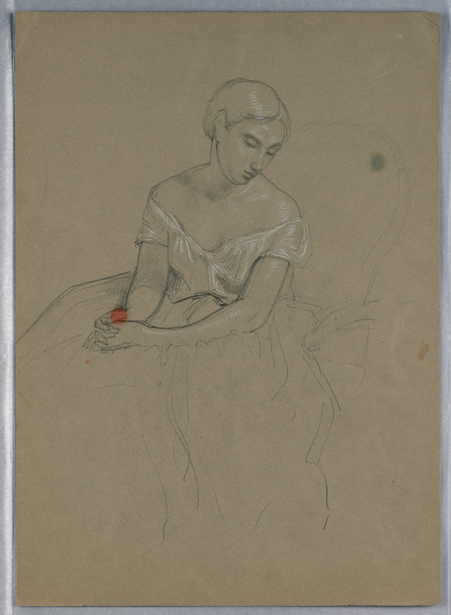 Studie voor "Martha Washington Ontvangst" door Daniel Huntington