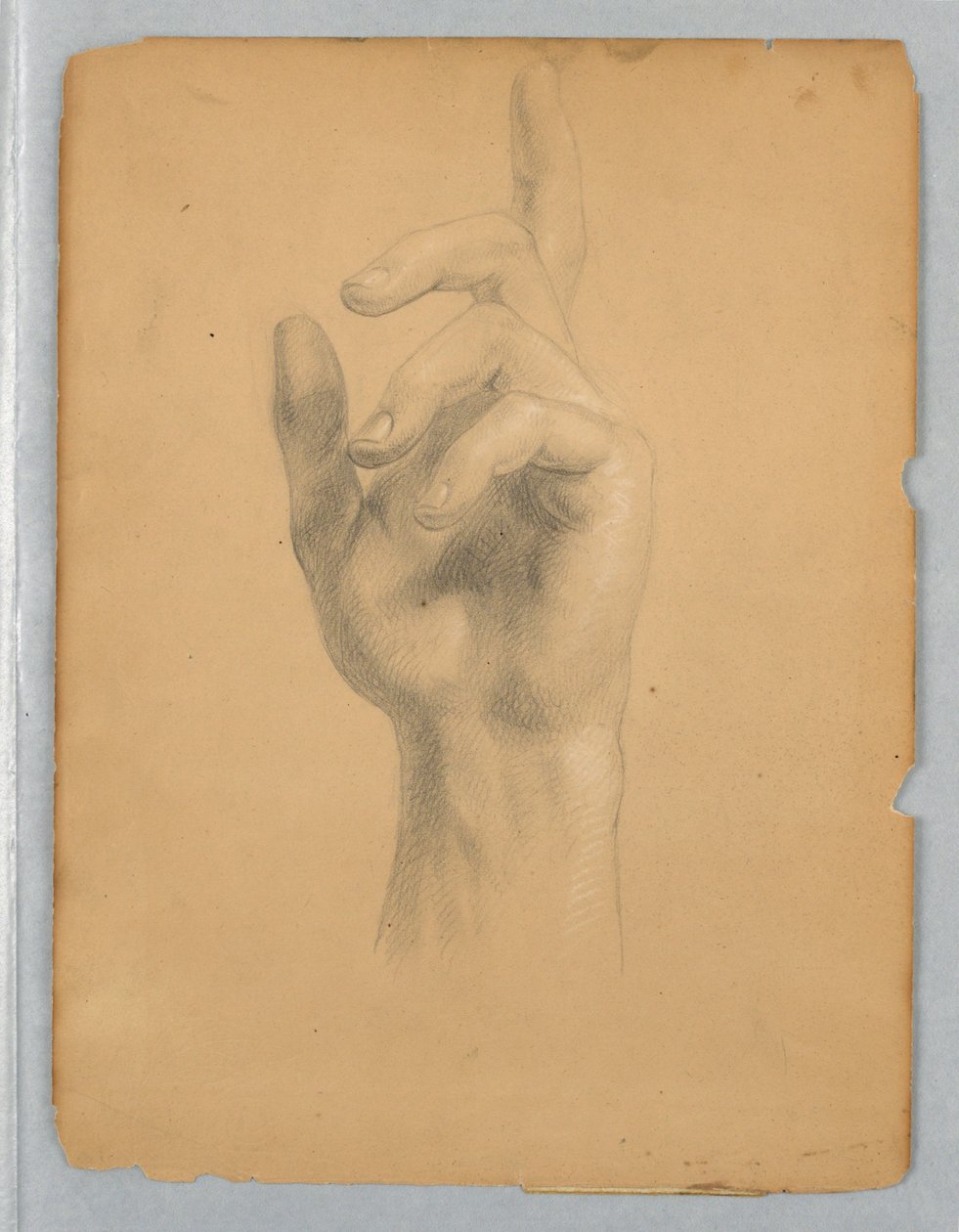 Studie van de hand van een engel voor "Mercy