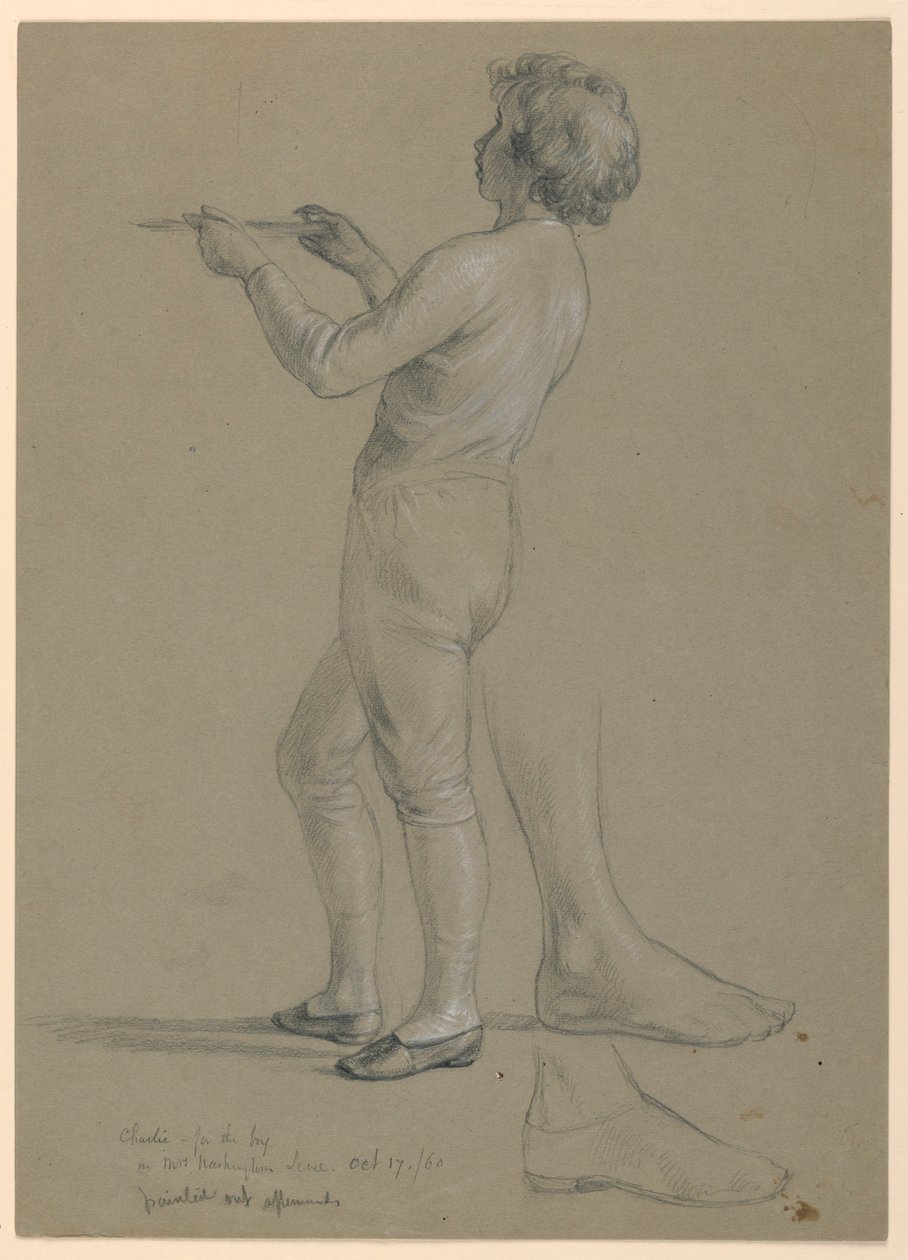 Studie van een jongen die een schaal vasthoudt voor "The Republican Court" (Lady Washington
