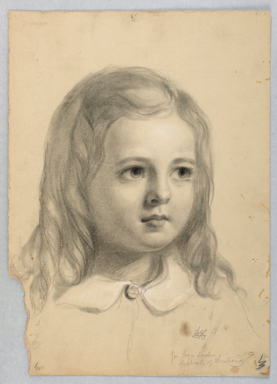 Studie van Kinderhoofd voor "Christiana en Haar Kinderen" door Daniel Huntington
