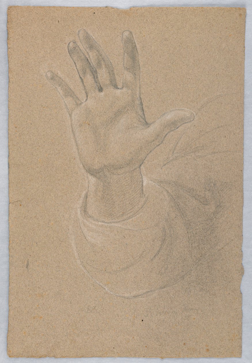 Studie van Hand voor "Vroege Christelijke Martelaren" door Daniel Huntington
