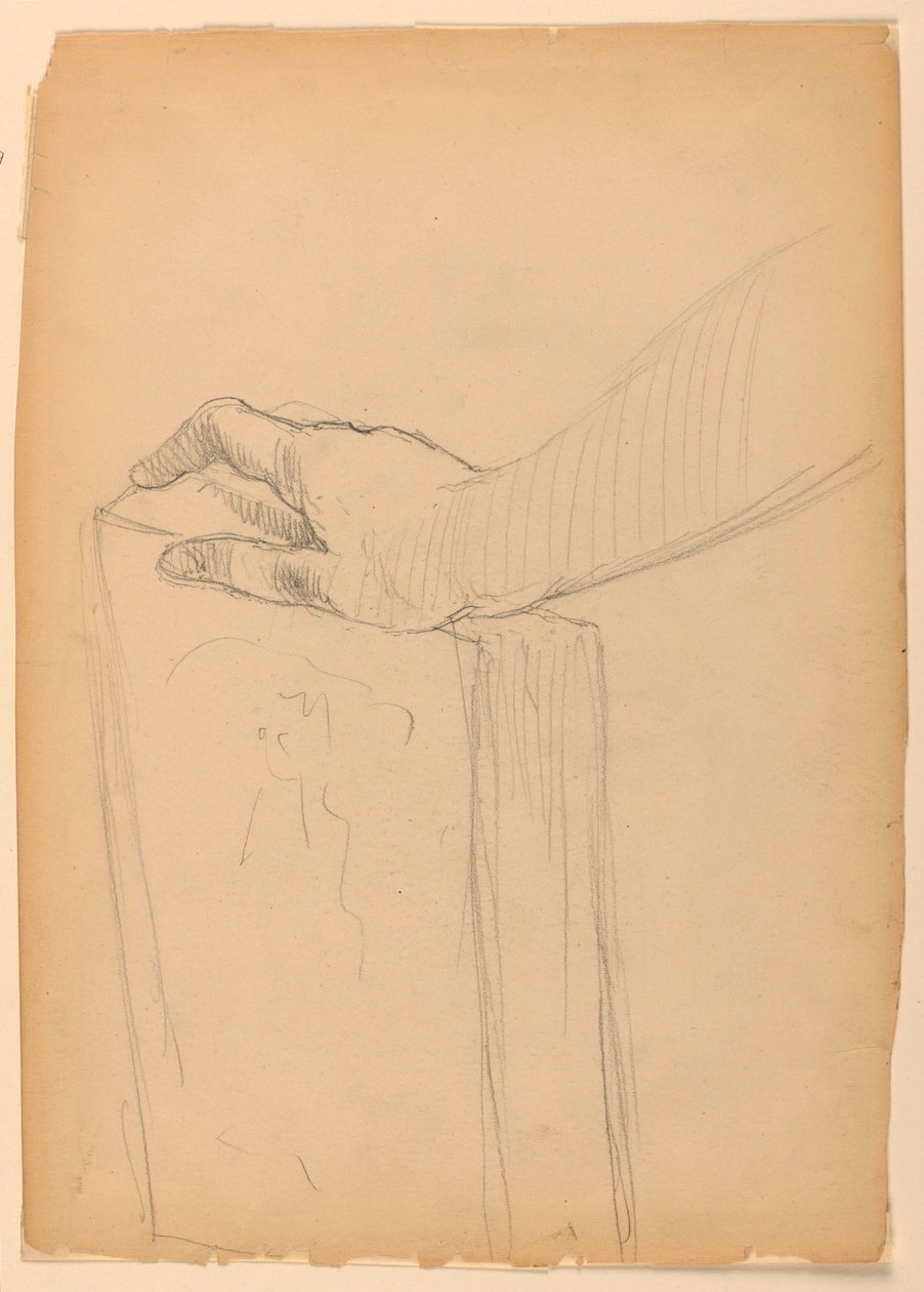 Studie van Rechterhand op een Boek door Daniel Huntington