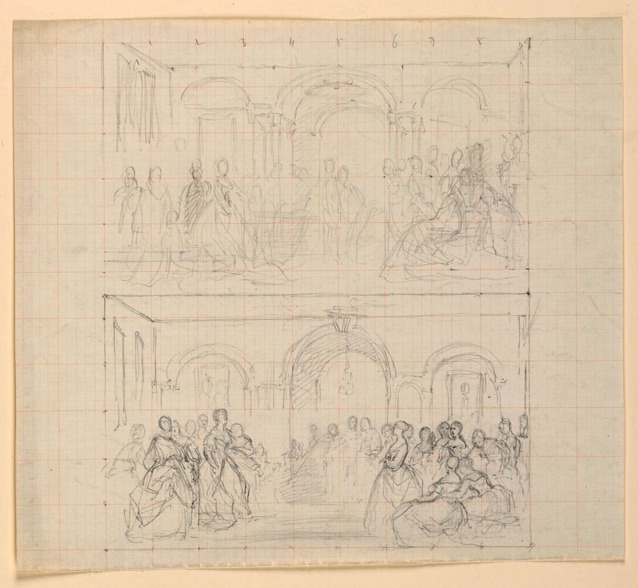 Twee figuurcomposities voor het schilderij 