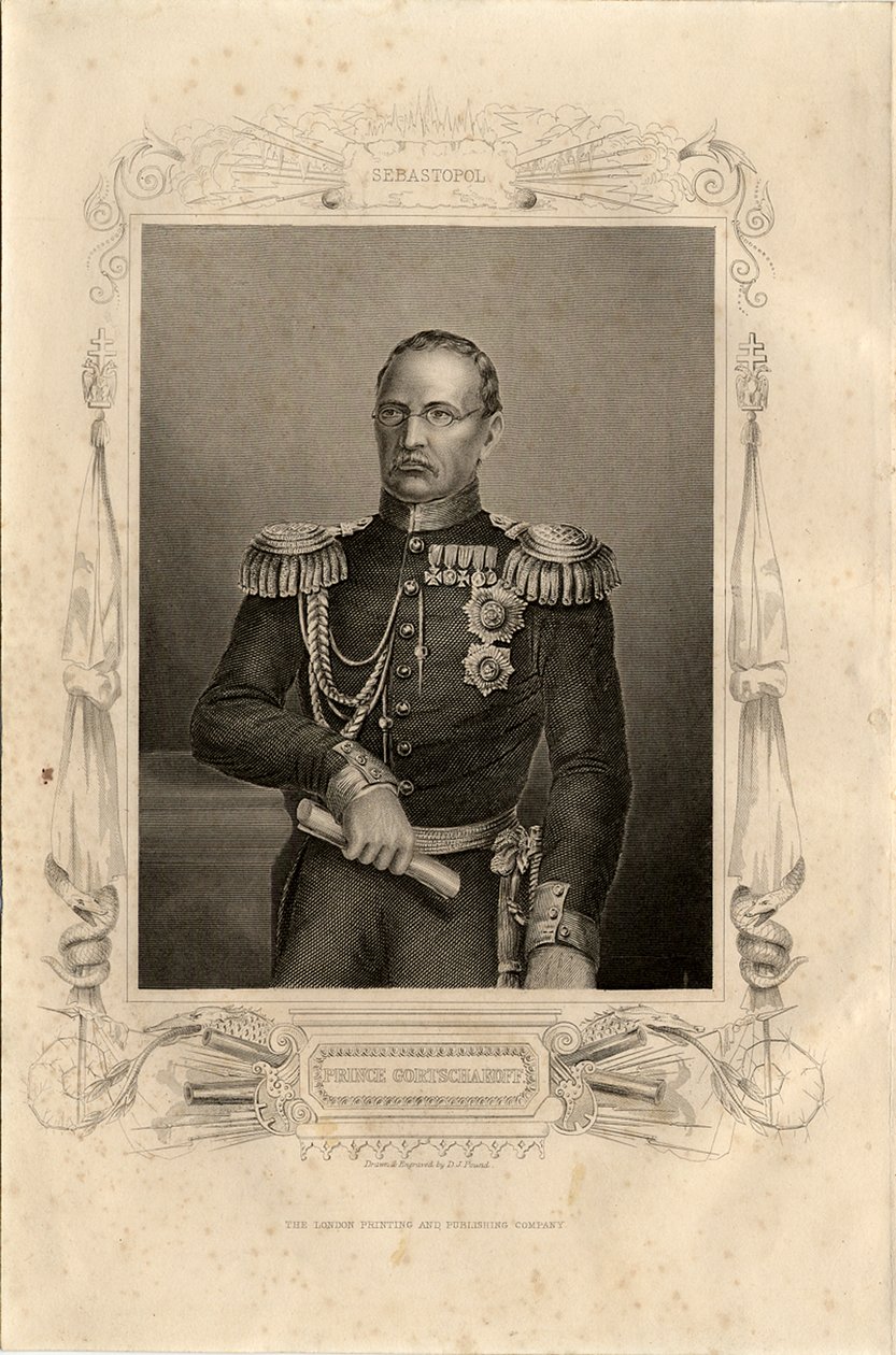 Portret van Prins Mikhail Dmitrievich Gorchakov 1795-1861, 1856 door Daniel John Pound