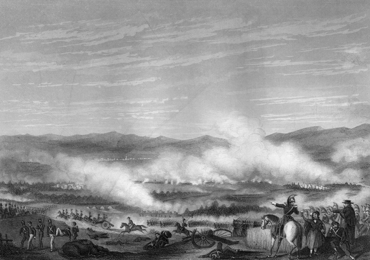 Slag bij Vitoria, 21 juni 1813, ca. 1857 door Daniel John Pound