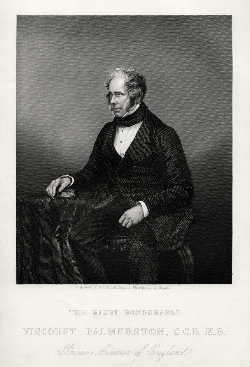Henry John Temple, 3e Burggraaf Palmerston, Britse staatsman, ca. 1880 door Daniel John Pound