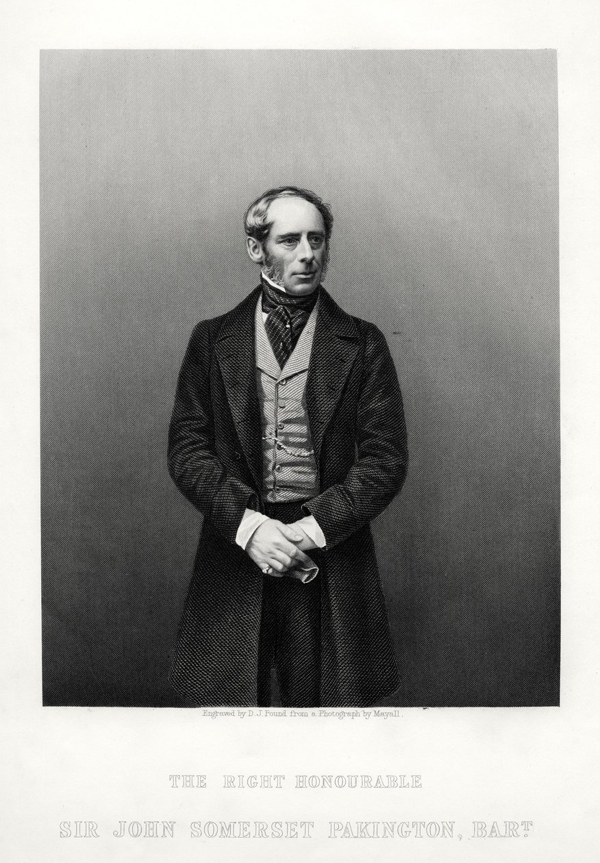 John Somerset Pakington, 1e Baron Hampton, Engelse politicus, ca. 1880 door Daniel John Pound