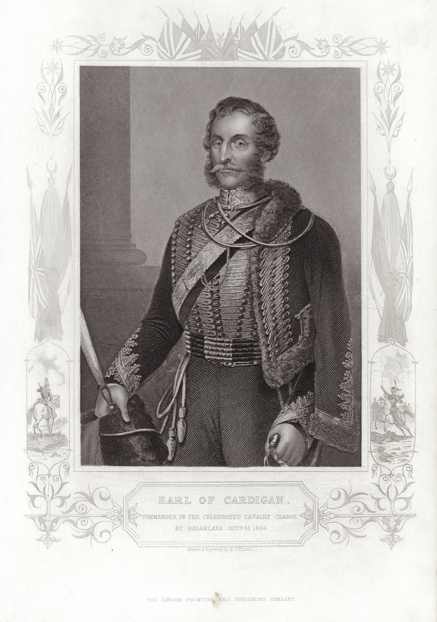 Portret van James Brudenell, graaf van Cardigan (gravure) door Daniel John. Pound
