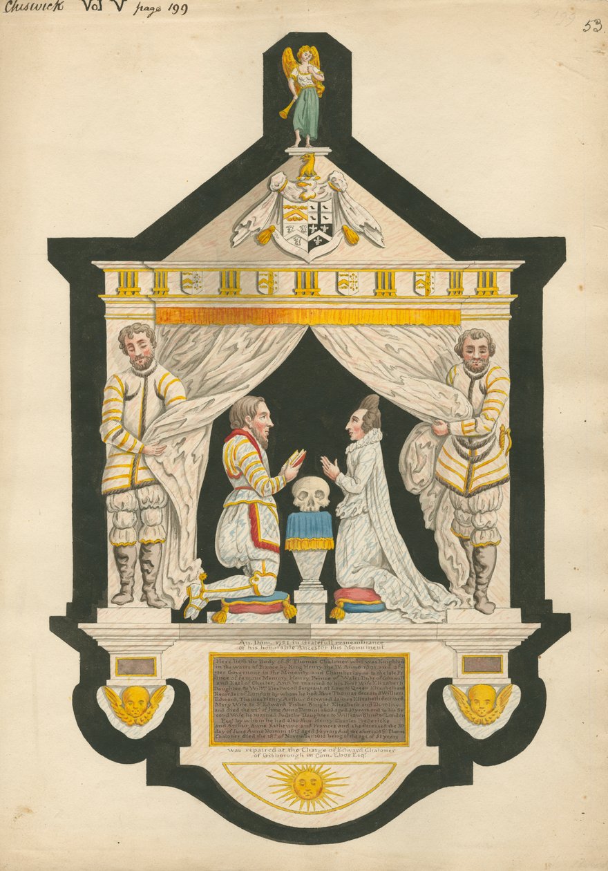 Monument voor Sir Thomas Chaloner door Daniel Lysons