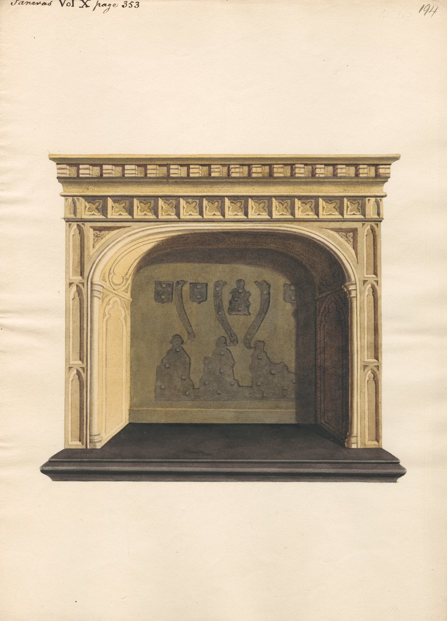 Ongeïdentificeerd graf met verwijderde koperen platen uit Pancras Church door Daniel Lysons