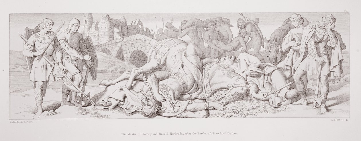 De dood van Tostig en Harold Hardrada na de Slag bij Stamford Bridge, uit 